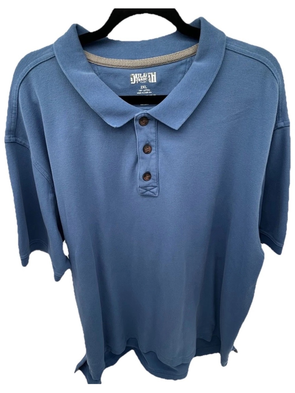 Duluth Trading Co Blue Short-Sleeve Polo